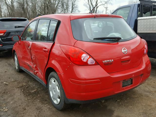 3N1BC13E97L394403 - 2007 NISSAN VERSA S RED photo 3