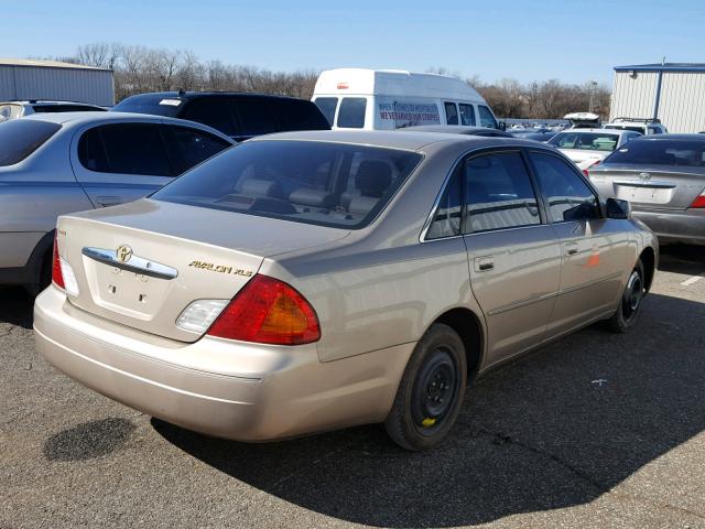 4T1BF28B4YU001323 - 2000 TOYOTA AVALON XL GOLD photo 4