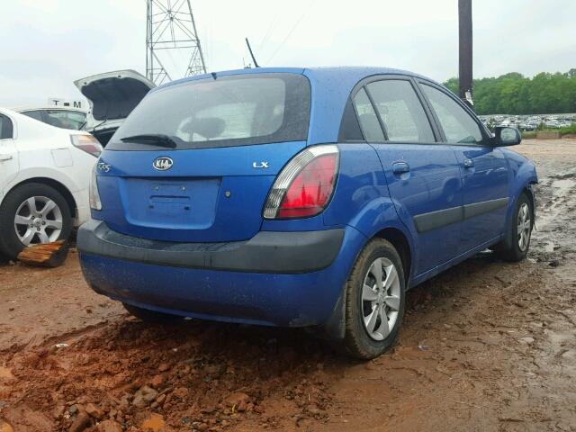 KNADE163186322615 - 2008 KIA RIO 5 SX BLUE photo 4