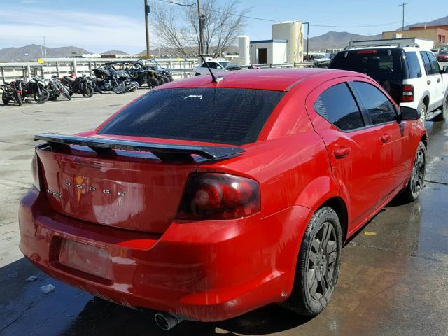 1C3CDZAB8EN196791 - 2014 DODGE AVENGER SE RED photo 4