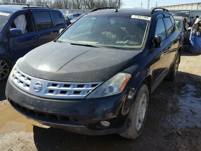 JN8AZ08WX4W312241 - 2004 NISSAN MURANO SL BLACK photo 2