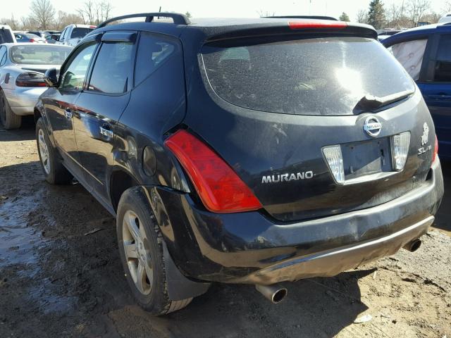 JN8AZ08WX4W312241 - 2004 NISSAN MURANO SL BLACK photo 3