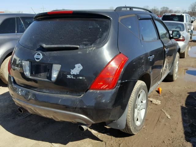 JN8AZ08WX4W312241 - 2004 NISSAN MURANO SL BLACK photo 4