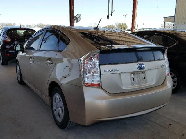 JTDKN3DU8A1036524 - 2010 TOYOTA PRIUS GOLD photo 3