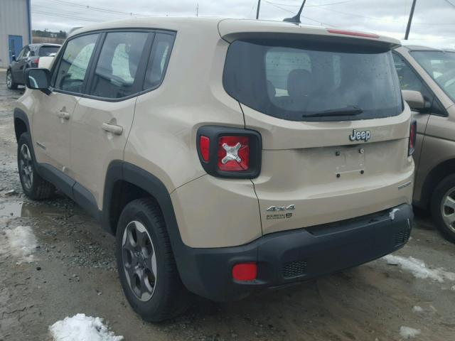 ZACCJBAT5GPC61708 - 2016 JEEP RENEGADE S CREAM photo 3