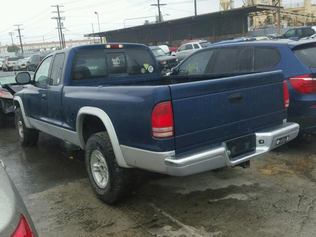 1B7GG22N9YS530496 - 2000 DODGE DAKOTA BLUE photo 3