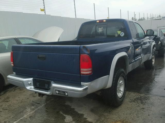 1B7GG22N9YS530496 - 2000 DODGE DAKOTA BLUE photo 4