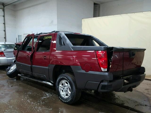 3GNEK12TX4G213754 - 2004 CHEVROLET AVALANCHE MAROON photo 3