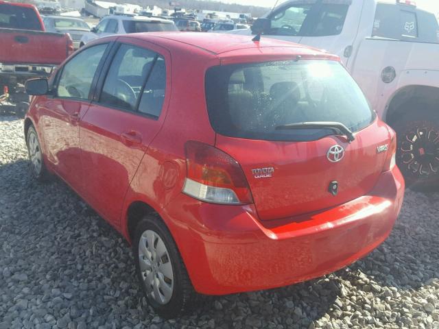 JTDKT903X95224729 - 2009 TOYOTA YARIS RED photo 3