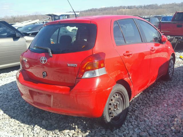 JTDKT903X95224729 - 2009 TOYOTA YARIS RED photo 4