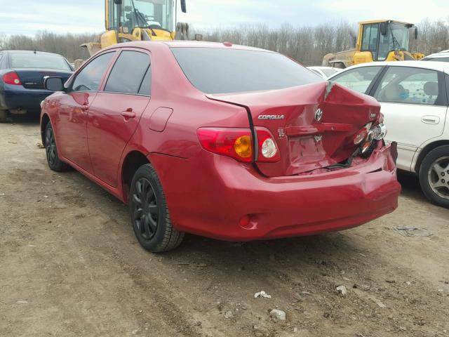 JTDBL40E099070948 - 2009 TOYOTA COROLLA BA RED photo 3