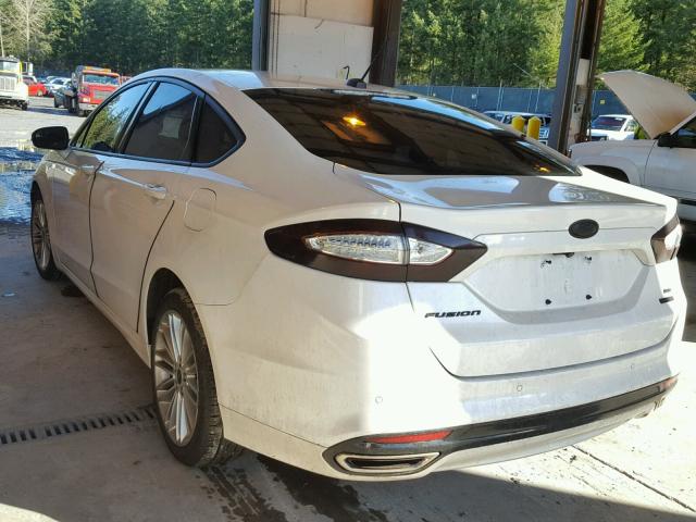 3FA6P0T95ER325224 - 2014 FORD FUSION SE WHITE photo 3