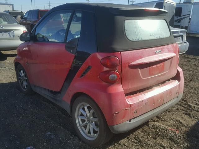 WMEEK31X29K238366 - 2009 SMART FORTWO PAS 红色 照片 3
