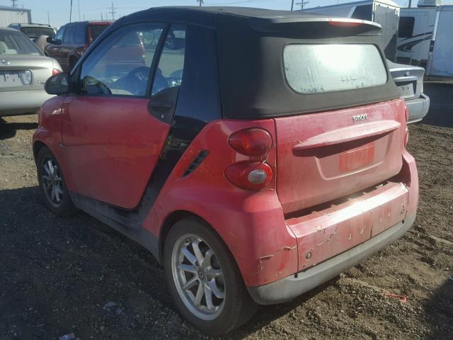 WMEEK31X29K238366 - 2009 SMART FORTWO PAS RED photo 3