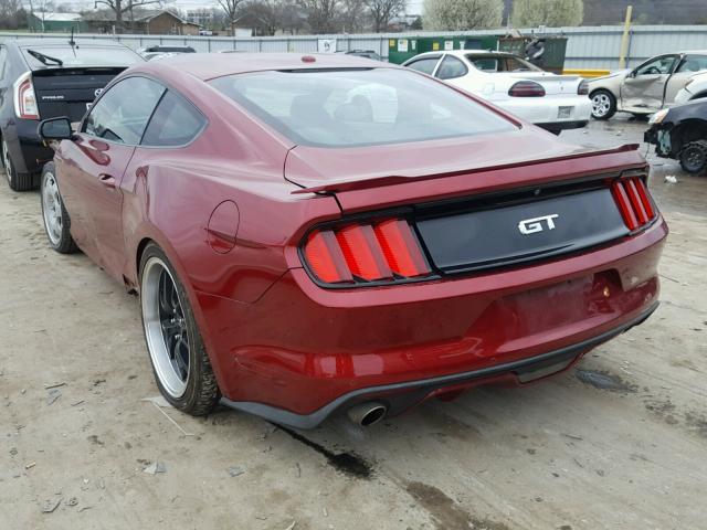 1FA6P8CF7F5387944 - 2015 FORD MUSTANG GT RED photo 3