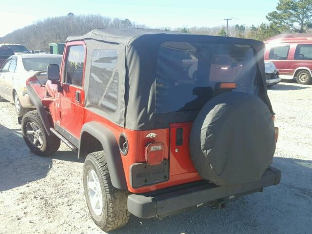 1J4FA39S45P313574 - 2005 JEEP WRANGLER X RED photo 3