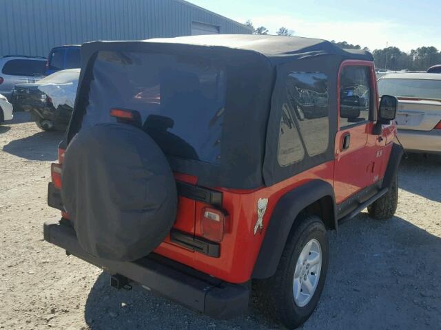 1J4FA39S45P313574 - 2005 JEEP WRANGLER X RED photo 4