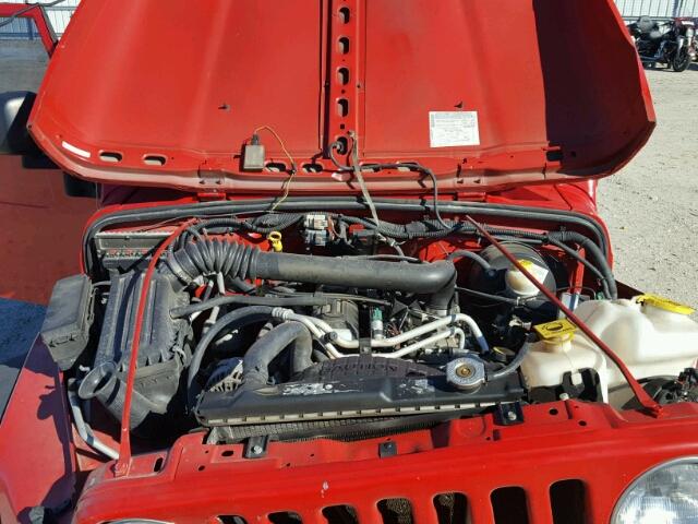 1J4FA39S45P313574 - 2005 JEEP WRANGLER X RED photo 7