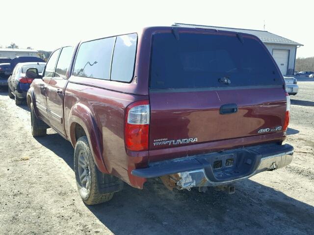 5TBDT44114S453400 - 2004 TOYOTA TUNDRA DOU RED photo 3