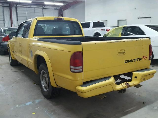 1B7GL22Z3XS126980 - 1999 DODGE DAKOTA YELLOW photo 3