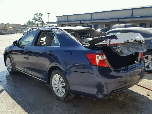 4T4BF1FK6ER378430 - 2014 TOYOTA CAMRY L BLUE photo 3