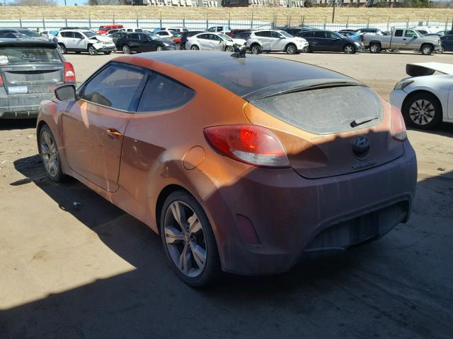 KMHTC6AD3CU067581 - 2012 HYUNDAI VELOSTER B ORANGE photo 3