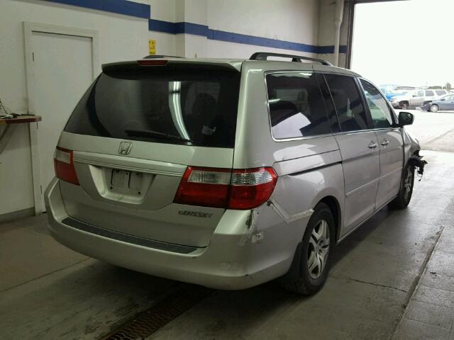 5FNRL38615B418729 - 2005 HONDA ODYSSEY EX GRAY photo 4