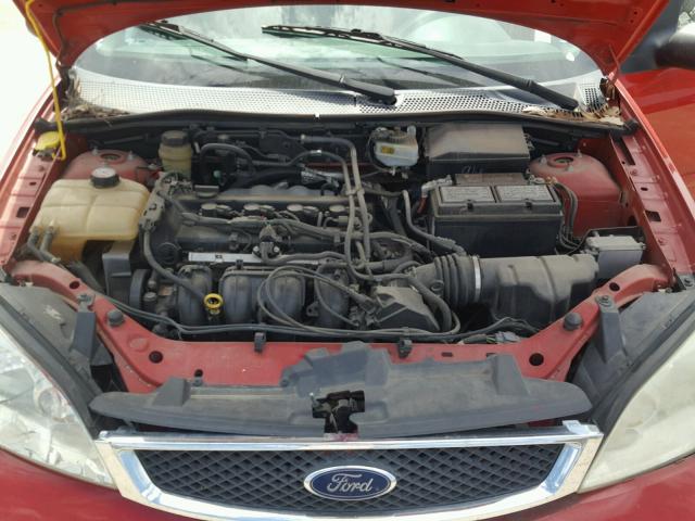 1FAFP34N35W201270 - 2005 FORD FOCUS ZX4 RED photo 7