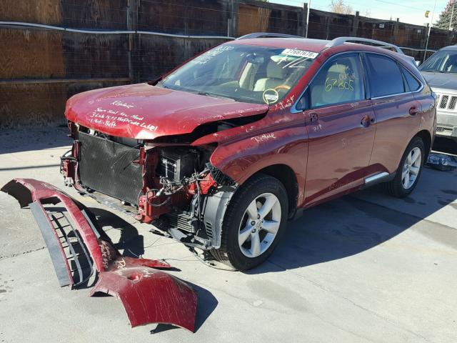 2T2BK1BA0AC041195 - 2010 LEXUS RX 350 RED photo 2