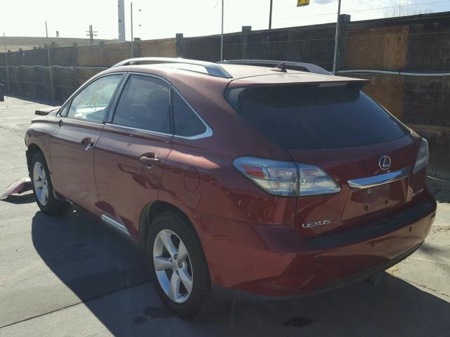 2T2BK1BA0AC041195 - 2010 LEXUS RX 350 RED photo 3