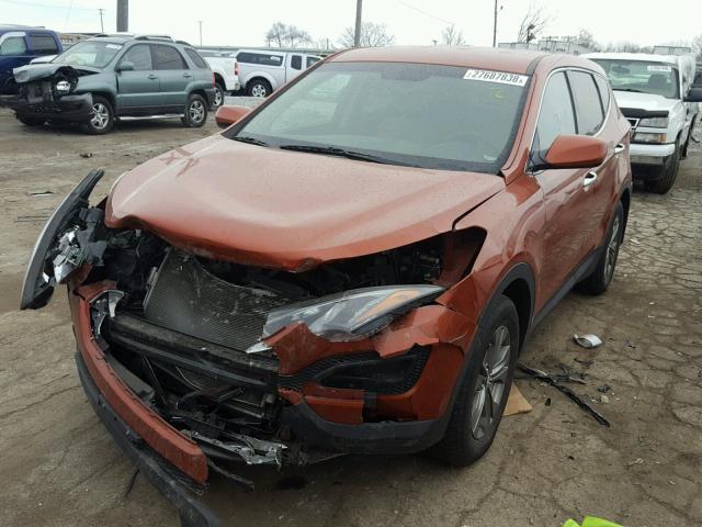 5XYZTDLB9EG139340 - 2014 HYUNDAI SANTA FE S ORANGE photo 2