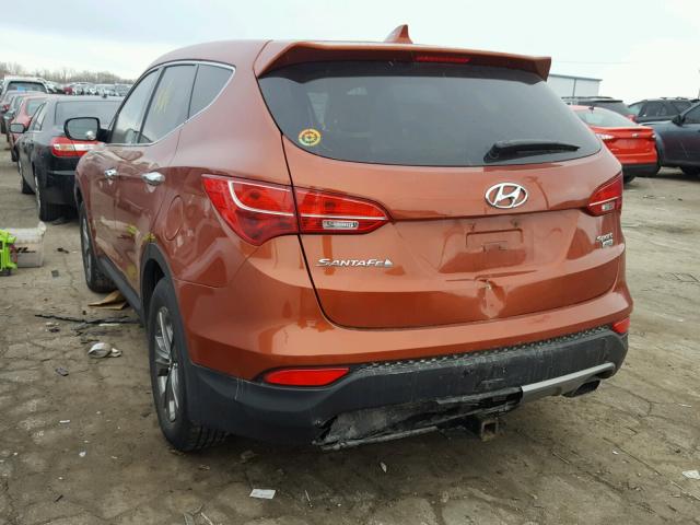 5XYZTDLB9EG139340 - 2014 HYUNDAI SANTA FE S ORANGE photo 3