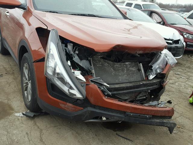 5XYZTDLB9EG139340 - 2014 HYUNDAI SANTA FE S ORANGE photo 9