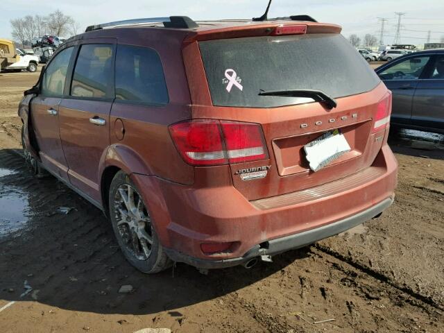 3C4PDCDG8DT680251 - 2013 DODGE JOURNEY CR ORANGE photo 3