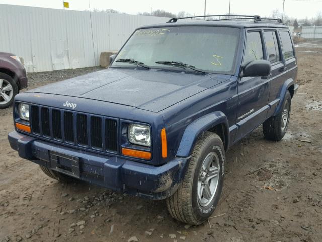 1J4FF58S2YL157853 - 2000 JEEP CHEROKEE C BLUE photo 2