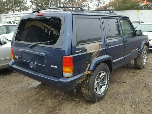 1J4FF58S2YL157853 - 2000 JEEP CHEROKEE C BLUE photo 4