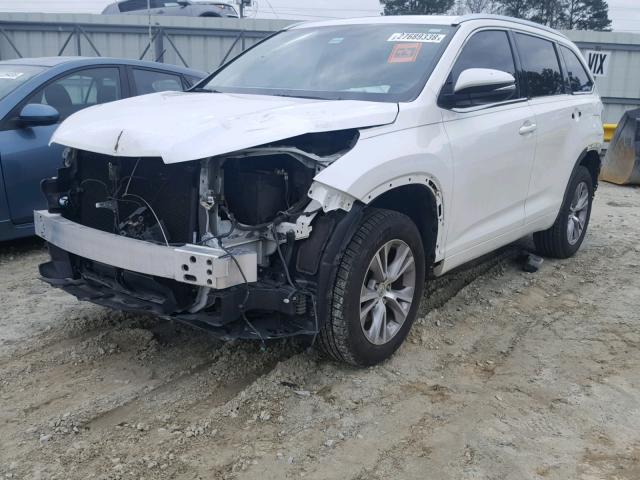 5TDKKRFH6ES028703 - 2014 TOYOTA HIGHLANDER WHITE photo 2
