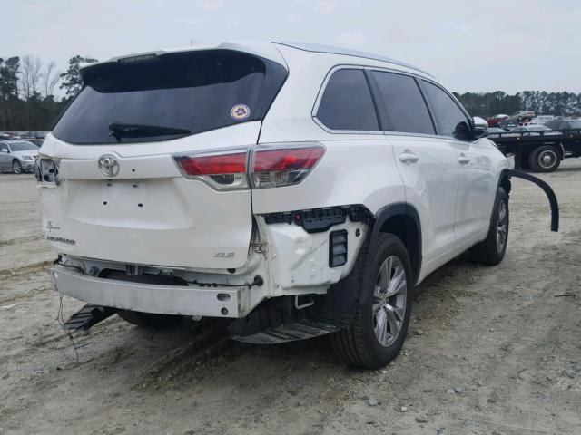 5TDKKRFH6ES028703 - 2014 TOYOTA HIGHLANDER WHITE photo 4