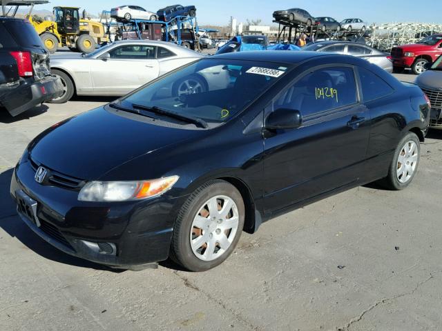 2HGFG12668H558022 - 2008 HONDA CIVIC LX BLACK photo 2