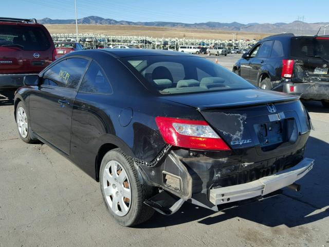 2HGFG12668H558022 - 2008 HONDA CIVIC LX BLACK photo 3