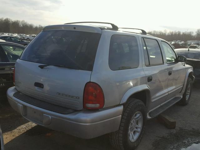 1B4HS48N92F144891 - 2002 DODGE DURANGO SL SILVER photo 4