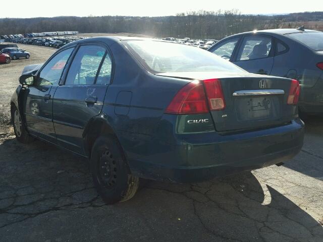 1HGES16512L001962 - 2002 HONDA CIVIC LX GREEN photo 3