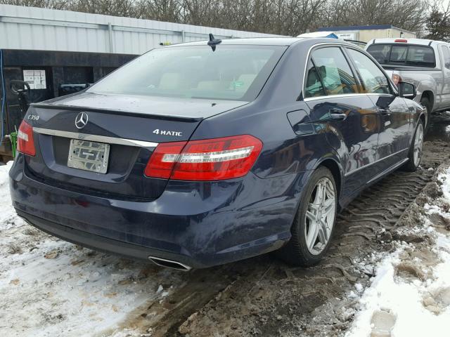 WDDHF8JB7CA600776 - 2012 MERCEDES-BENZ E 350 4MAT BLUE photo 4