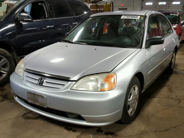 1HGES16592L082404 - 2002 HONDA CIVIC LX SILVER photo 2