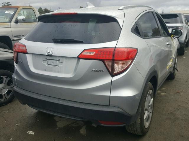 3CZRU6H78GM727601 - 2016 HONDA HR-V EXL SILVER photo 4