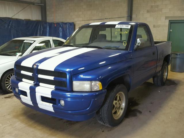 1B7HC16Z8TS683130 - 1996 DODGE RAM 1500 BLUE photo 2