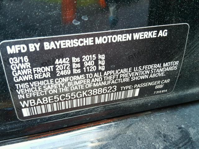WBA8E5C55GK388623 - 2016 BMW 328 D BLACK photo 10