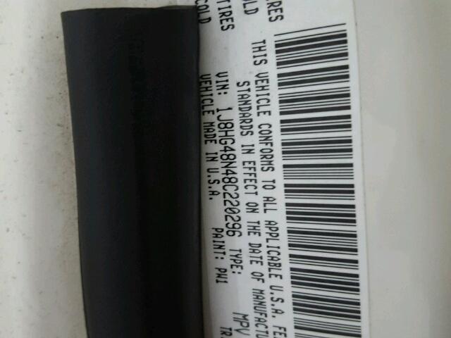 1J8HG48N48C220296 - 2008 JEEP COMMANDER WHITE photo 10