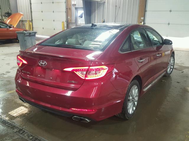 5NPE34AF1FH034967 - 2015 HYUNDAI SONATA SPO RED photo 4