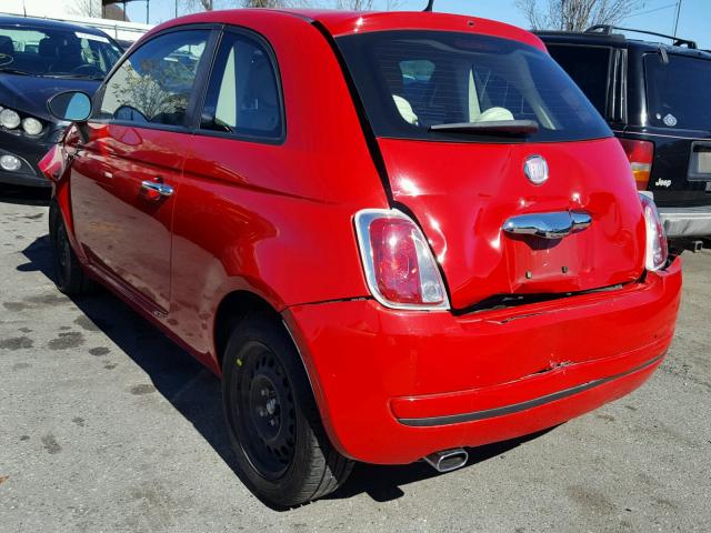 3C3CFFAR2CT194716 - 2012 FIAT 500 POP RED photo 3